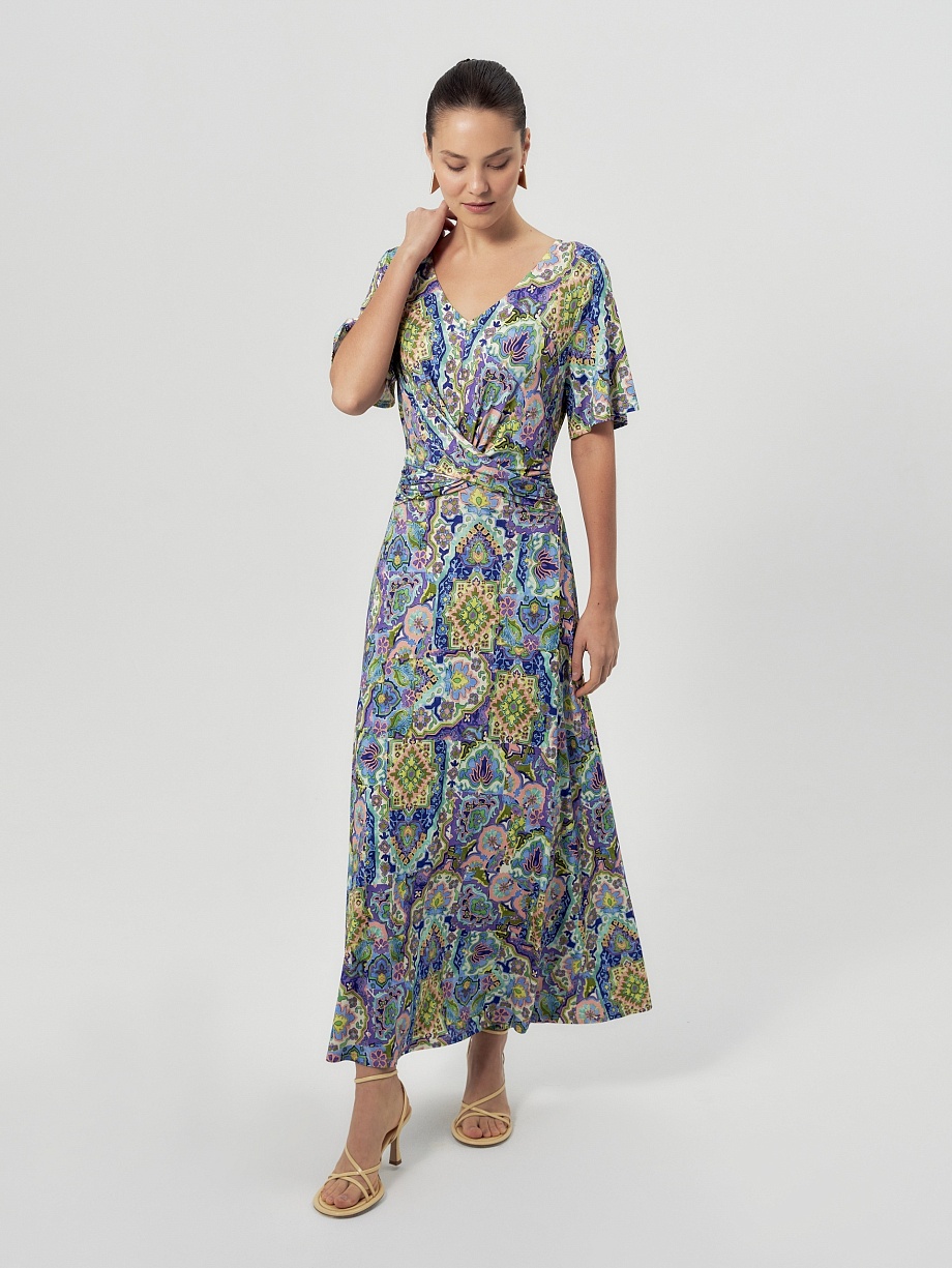 Платье макси из вискозного трикотажа