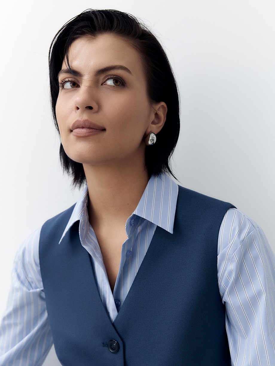 Укороченный жилет из костюмной ткани