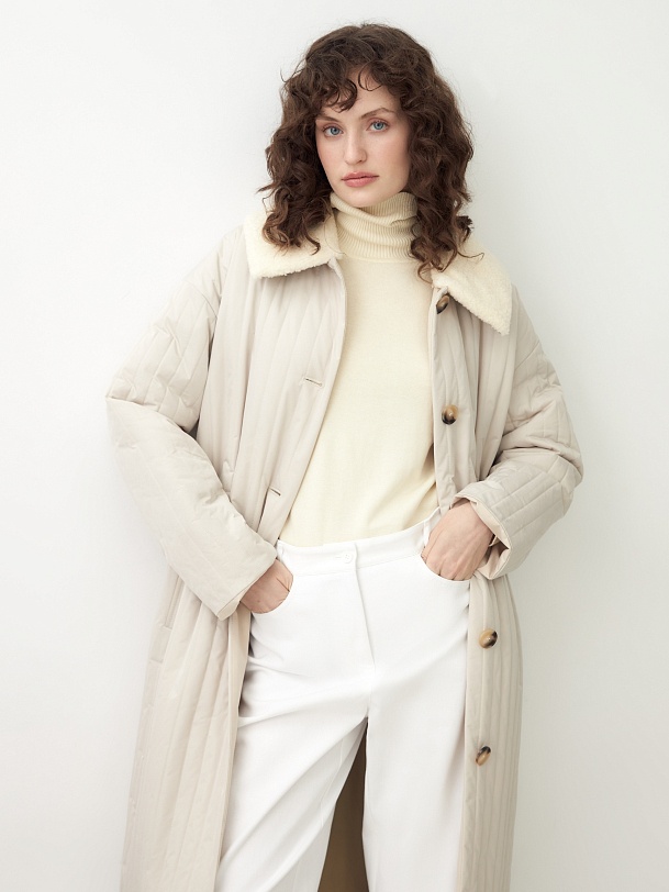 Пальто зимнее стеганое с мембраной