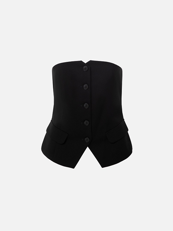 Жилет прилегающего силуэта из костюмной ткани POMPA арт.1550030al0399