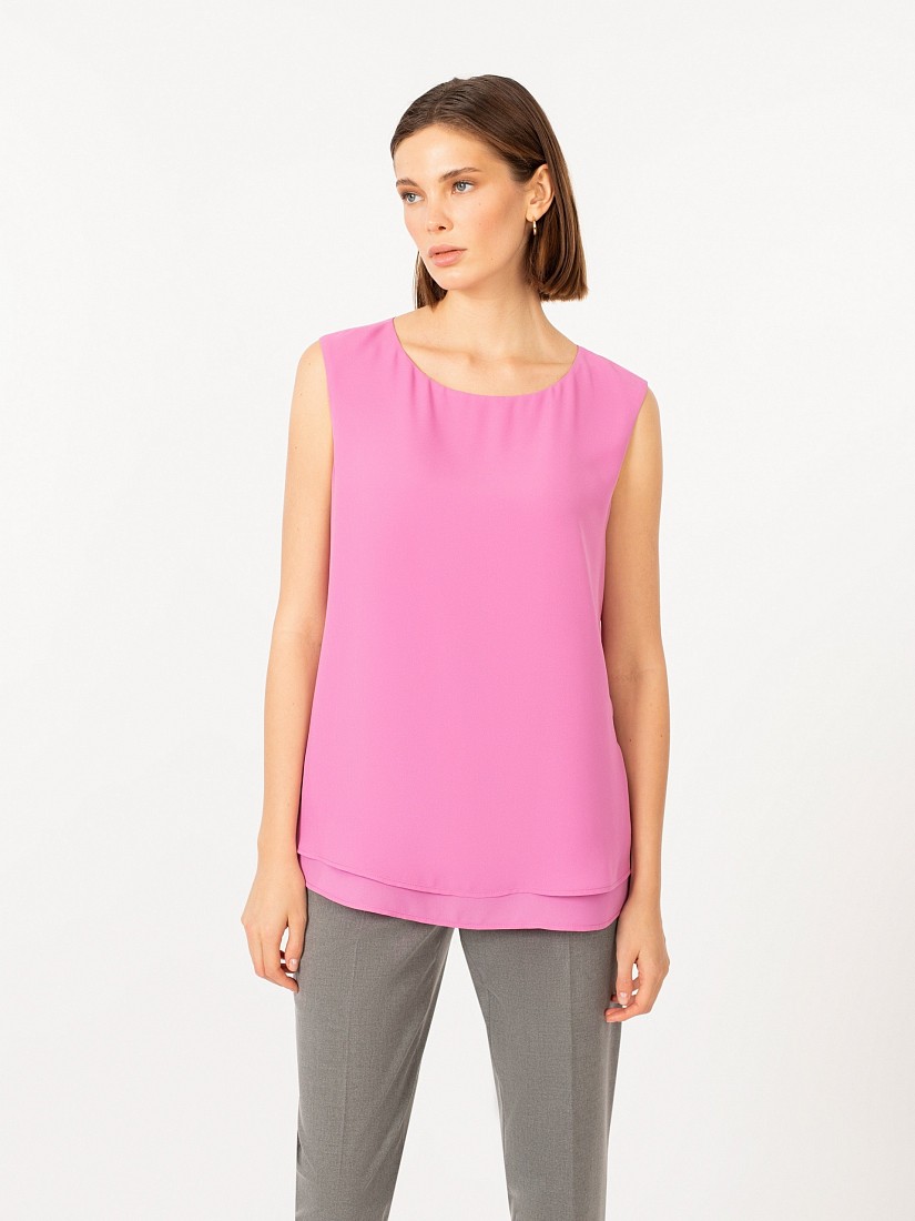 Блуза без рукавов розовая POMPA