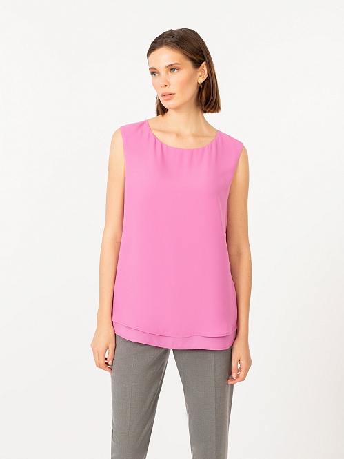Блуза без рукавов розовая POMPA