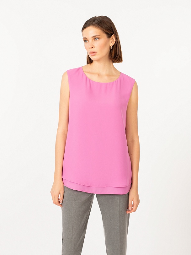 Блуза без рукавов розовая