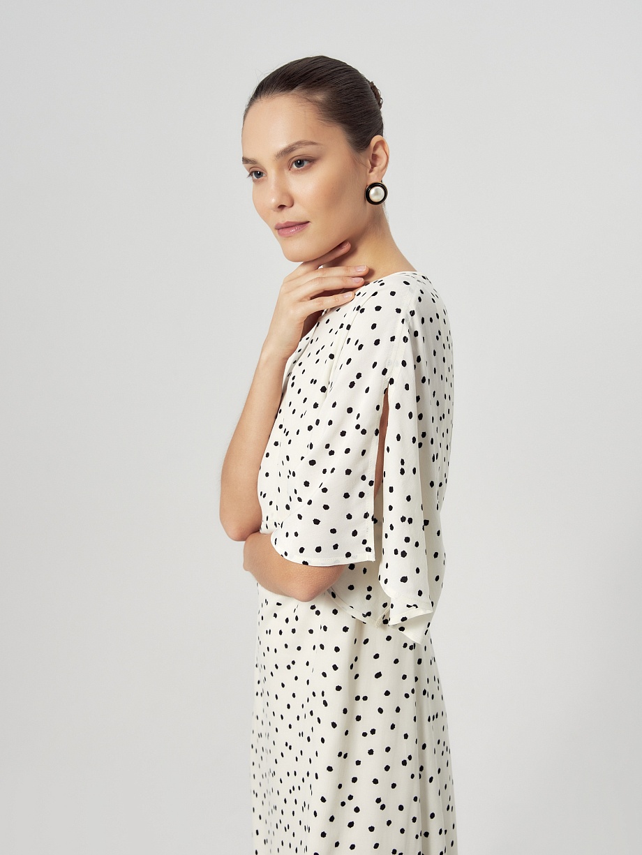 Платье из 100% вискозы в горошек