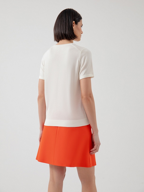 Джемпер из вязаного трикотажа с коротким рукавом