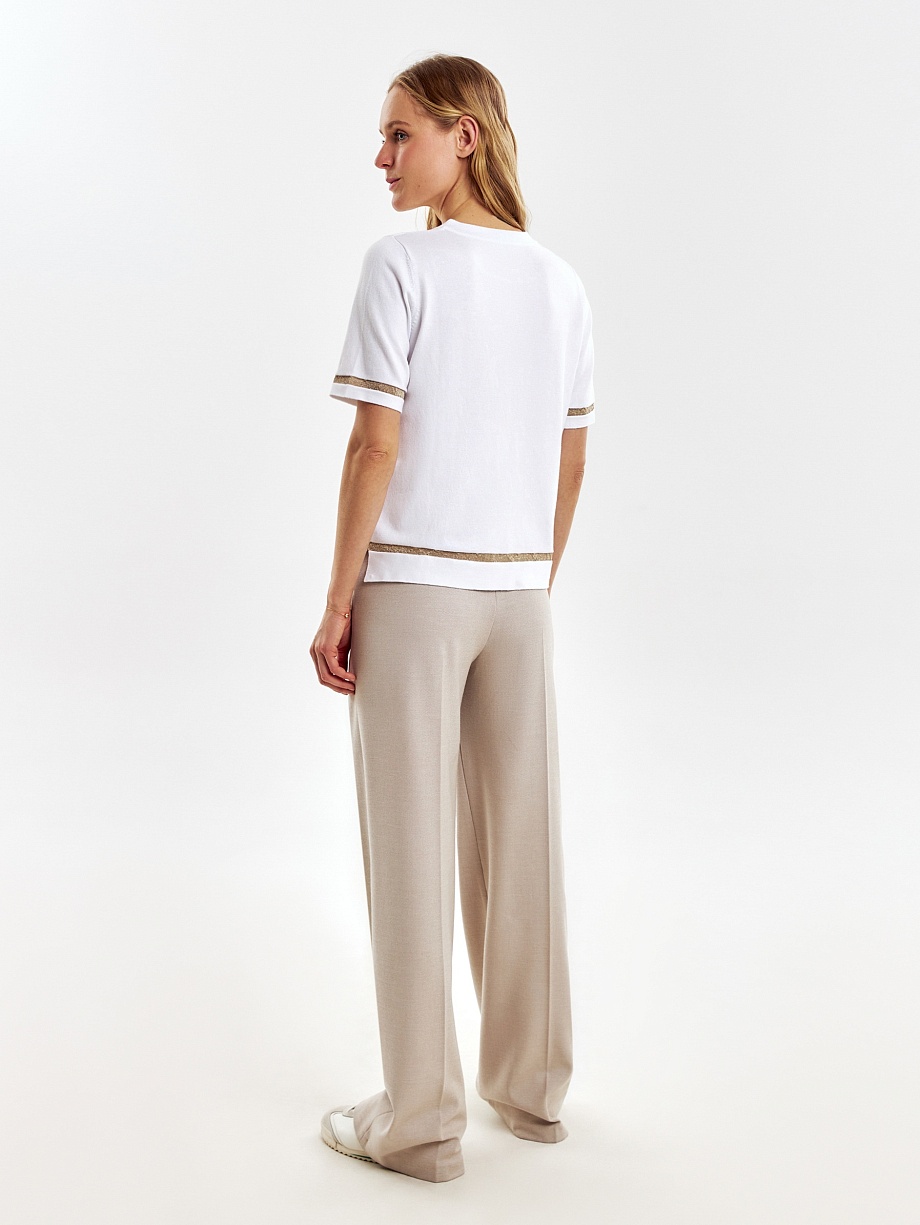 Джемпер с коротким рукавом из вискозного трикотажа