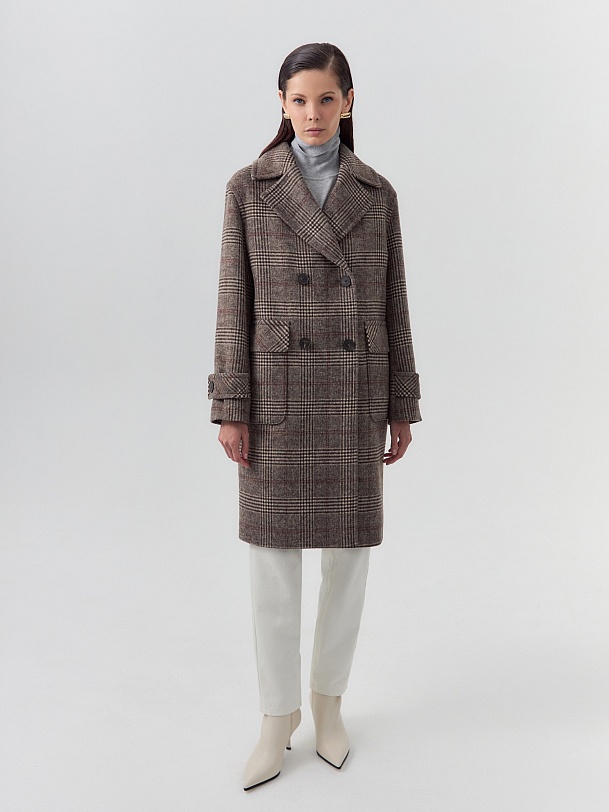 Шерстяное пальто с мембраной и утеплённой спинкой