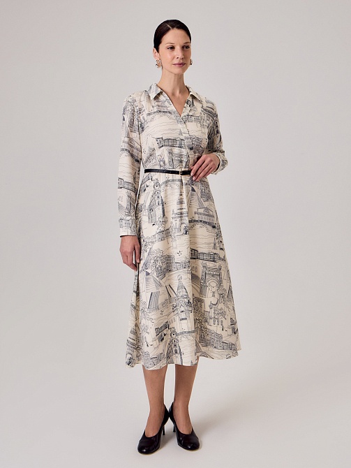 Платье из 100% тенселя с петербургским принтом