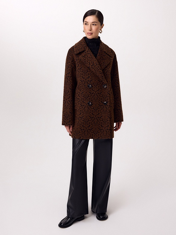 Полупальто из шерсти Альпака Бэби Сури с мембраной и утеплённой спинкой POMPA арт.1024983p90090