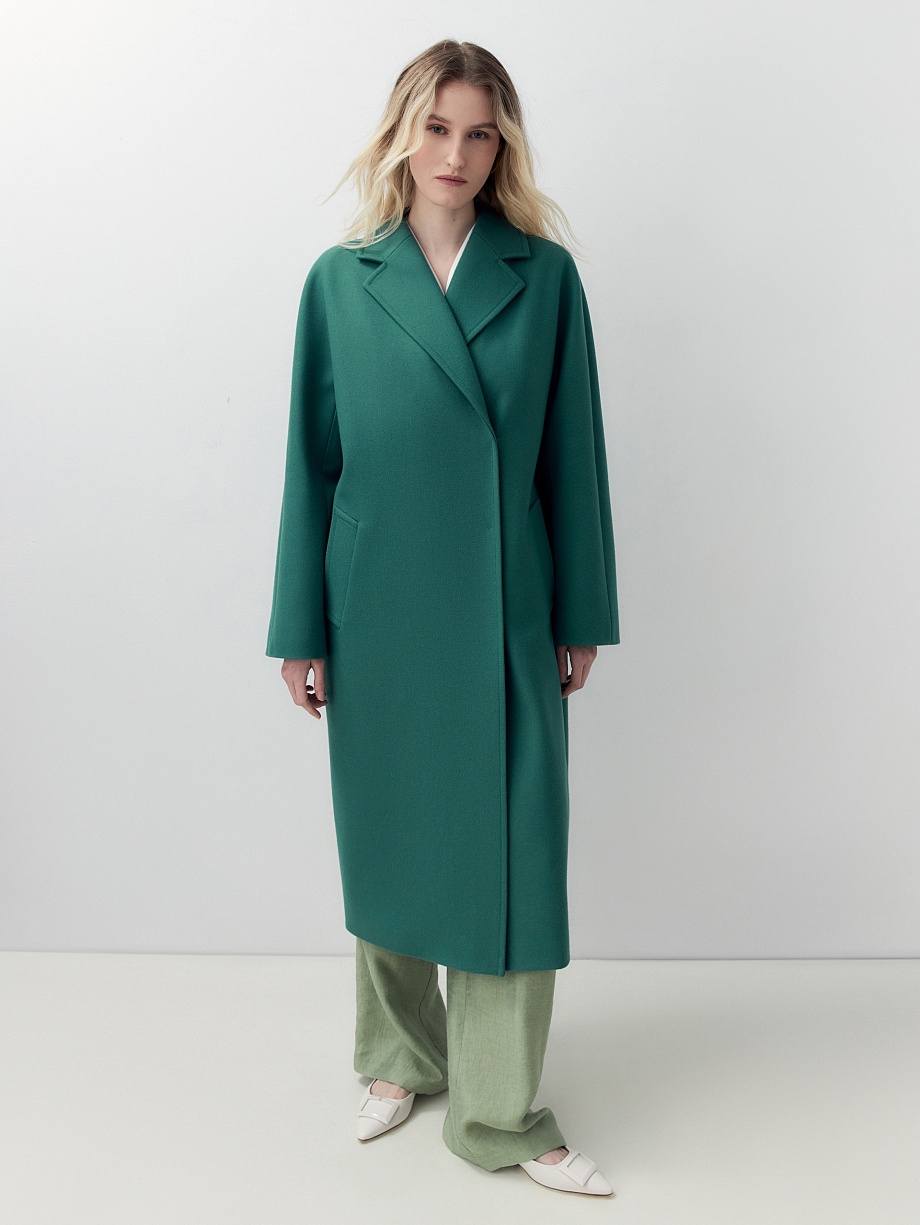 Демисезонное пальто из шерсти с мембраной