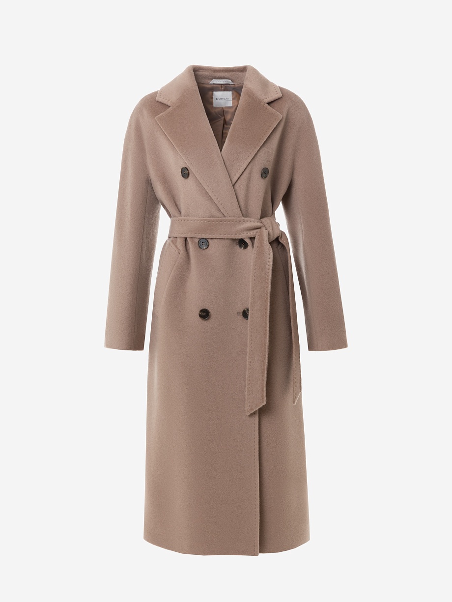 Пальто из шерсти и шелка с мембраной и утеплённой спинкой