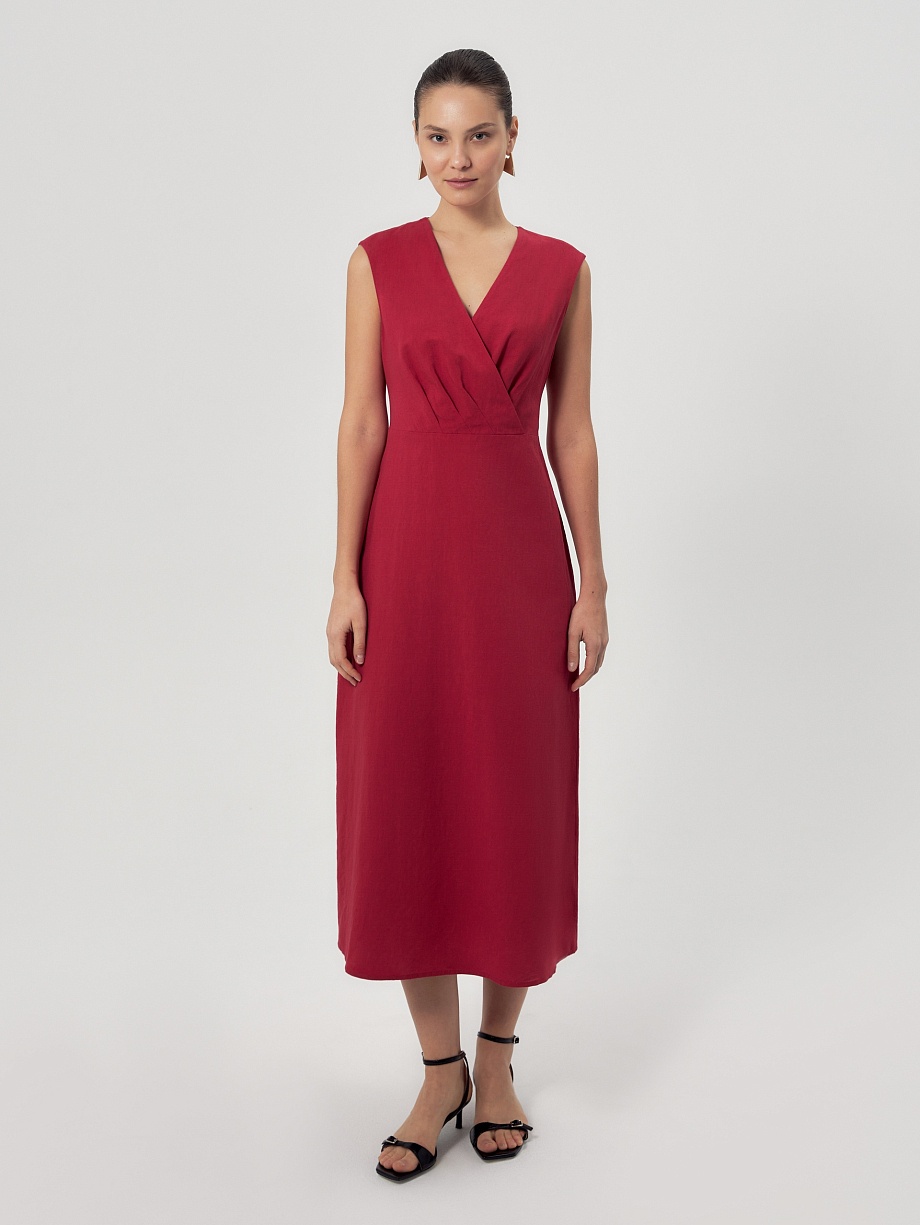 Вечернее платье из хлопка и льна