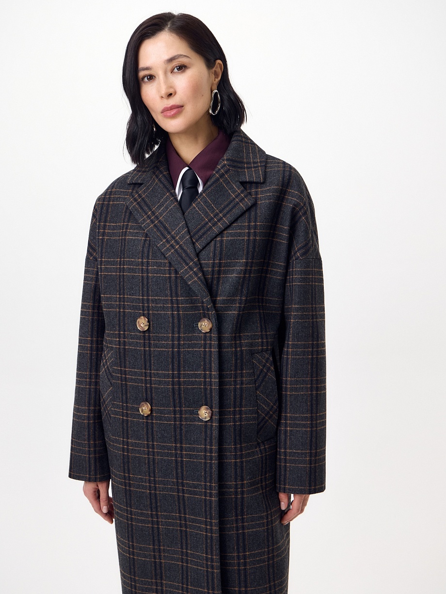 Пальто из шерсти с мембраной и утеплённой спинкой