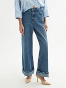 Широкие прямые удлиненные джинсы из 100% хлопка POMPA арт.5110250dn0165