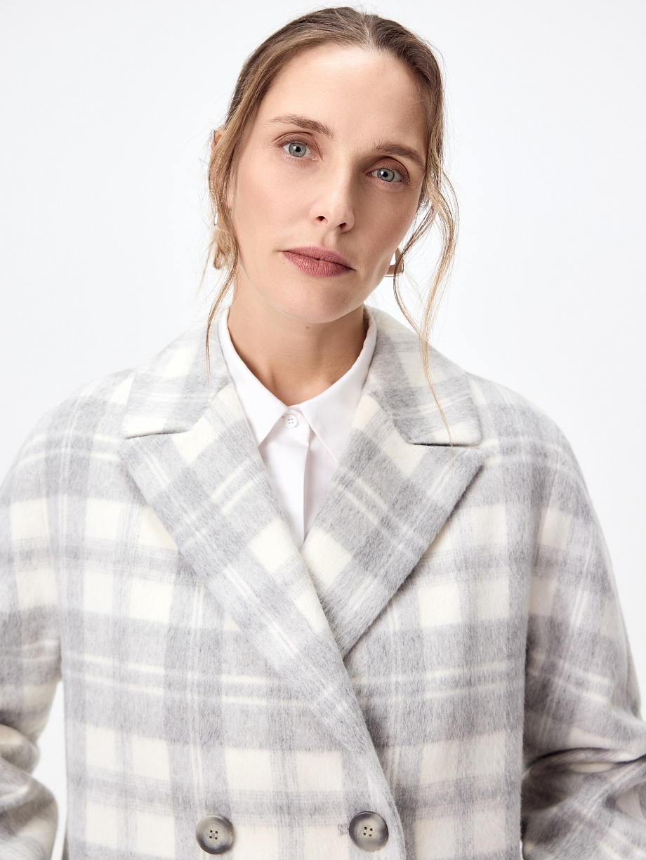 Пальто из шерсти с мембраной и съёмным капюшоном