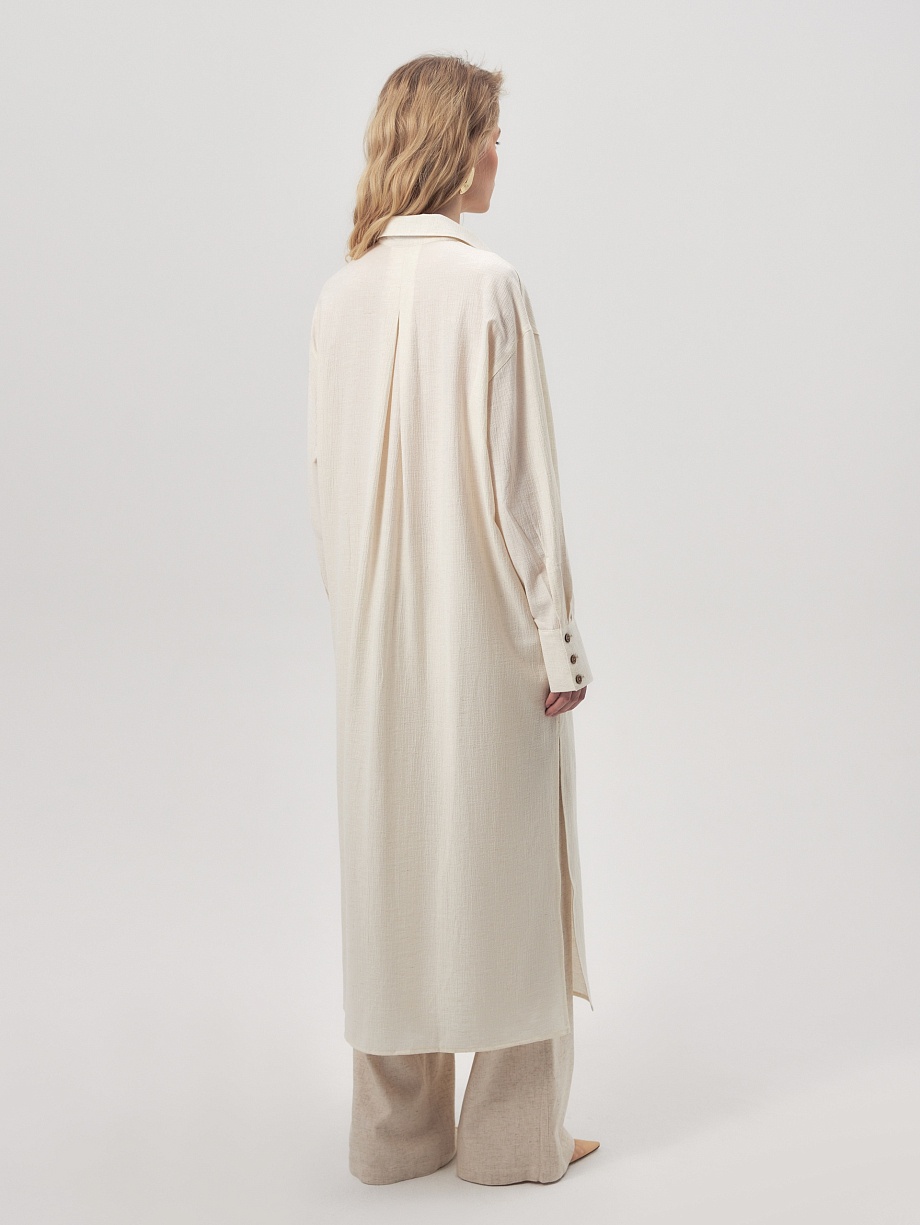 Платье-рубашка из натуральной ткани  