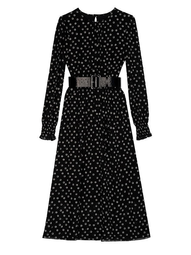 Прямое платье из принтованной вискозной ткани