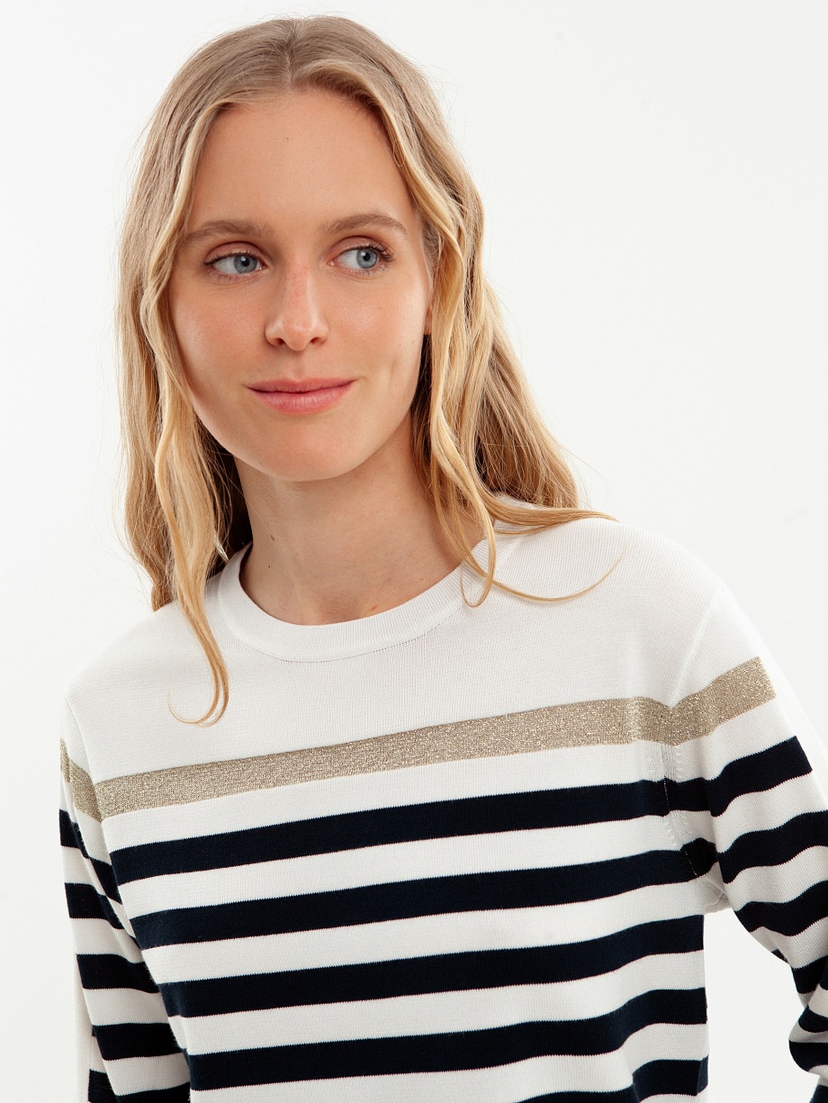 Джемпер прямого кроя в бретонскую полоску из вискозы