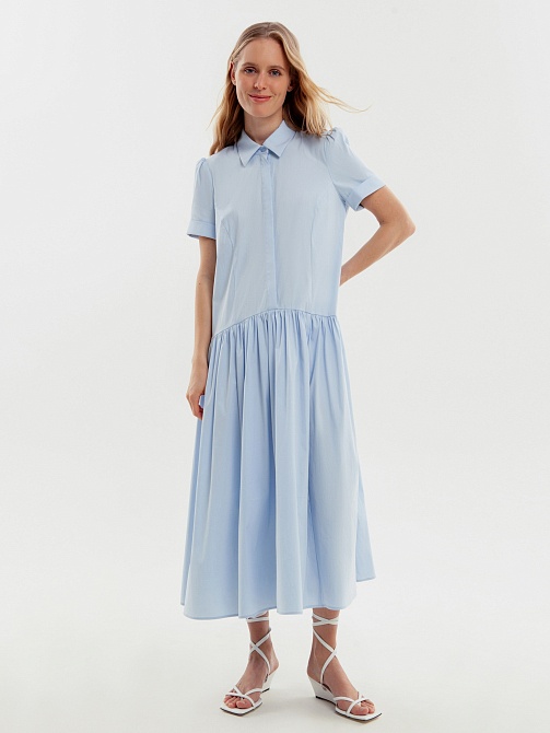 Хлопковое платье-рубашка