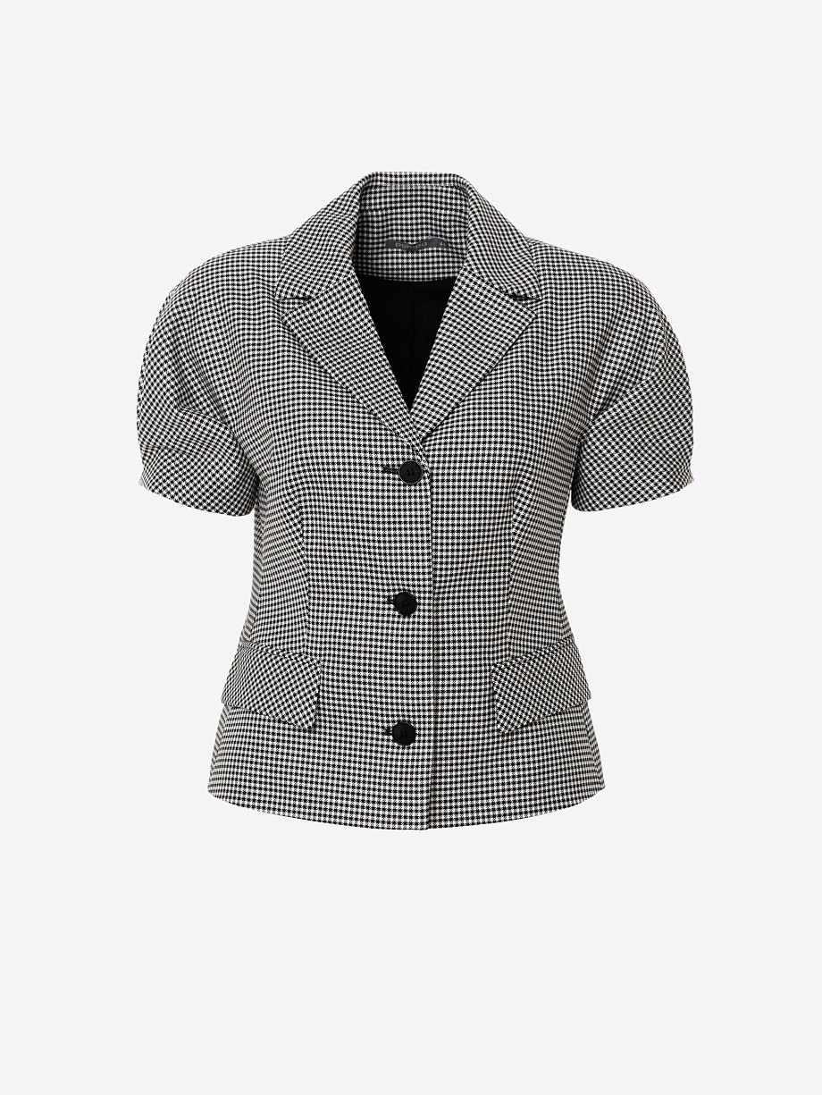 Приталенный жакет из костюмной ткани в принте "пье-де-пуль"