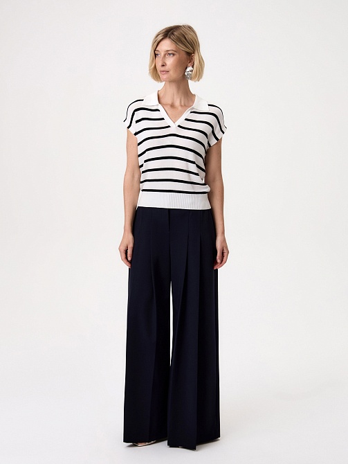 Джемпер-поло из вискозы и шелка