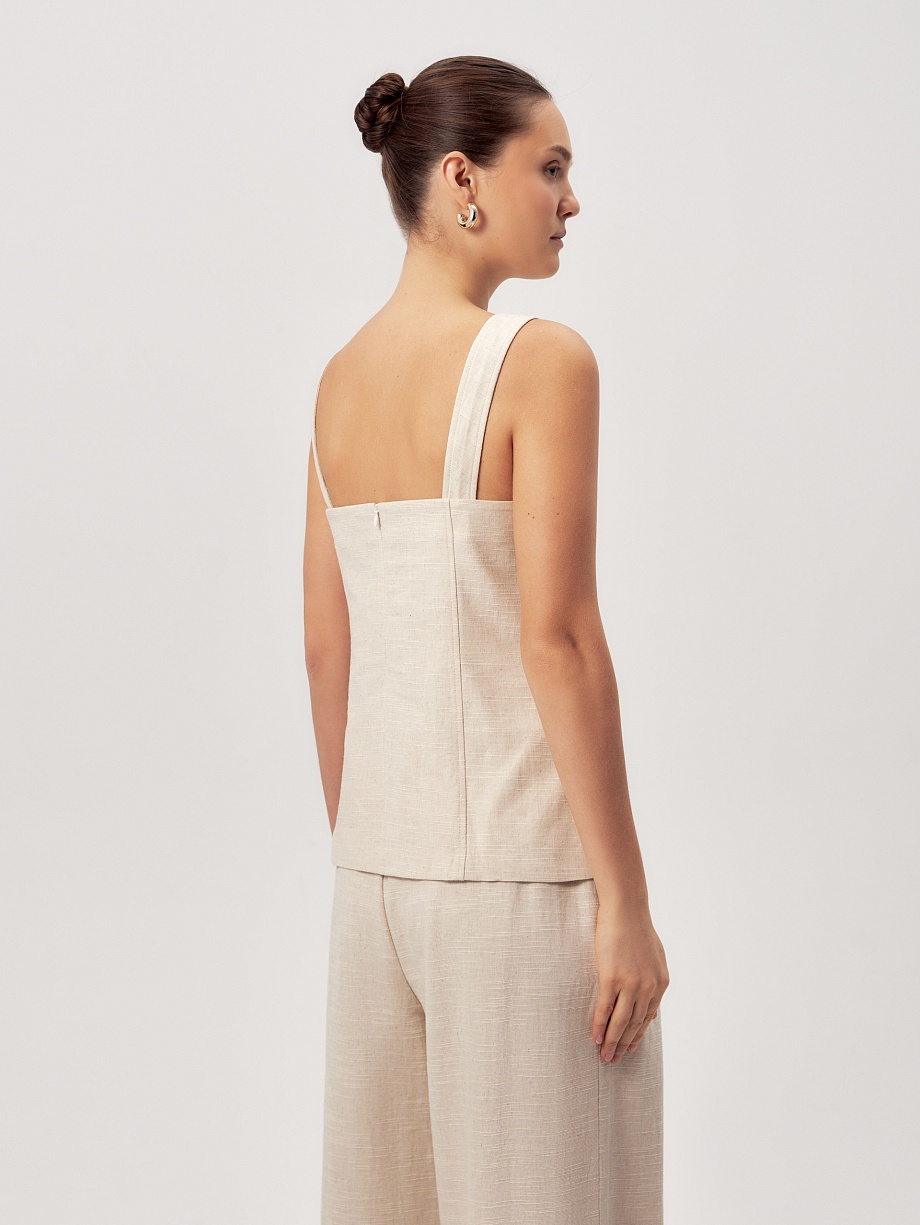 Летний топ из хлопка и льна