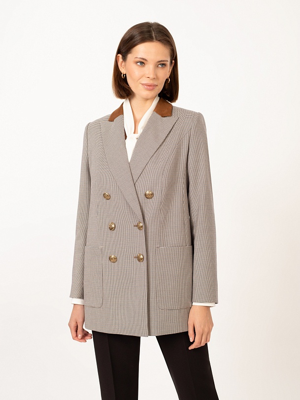 Жакет удлиненный двубортный женский