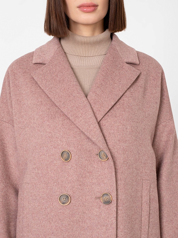 Шерстяное пальто-кокон демисезонное с мембраной