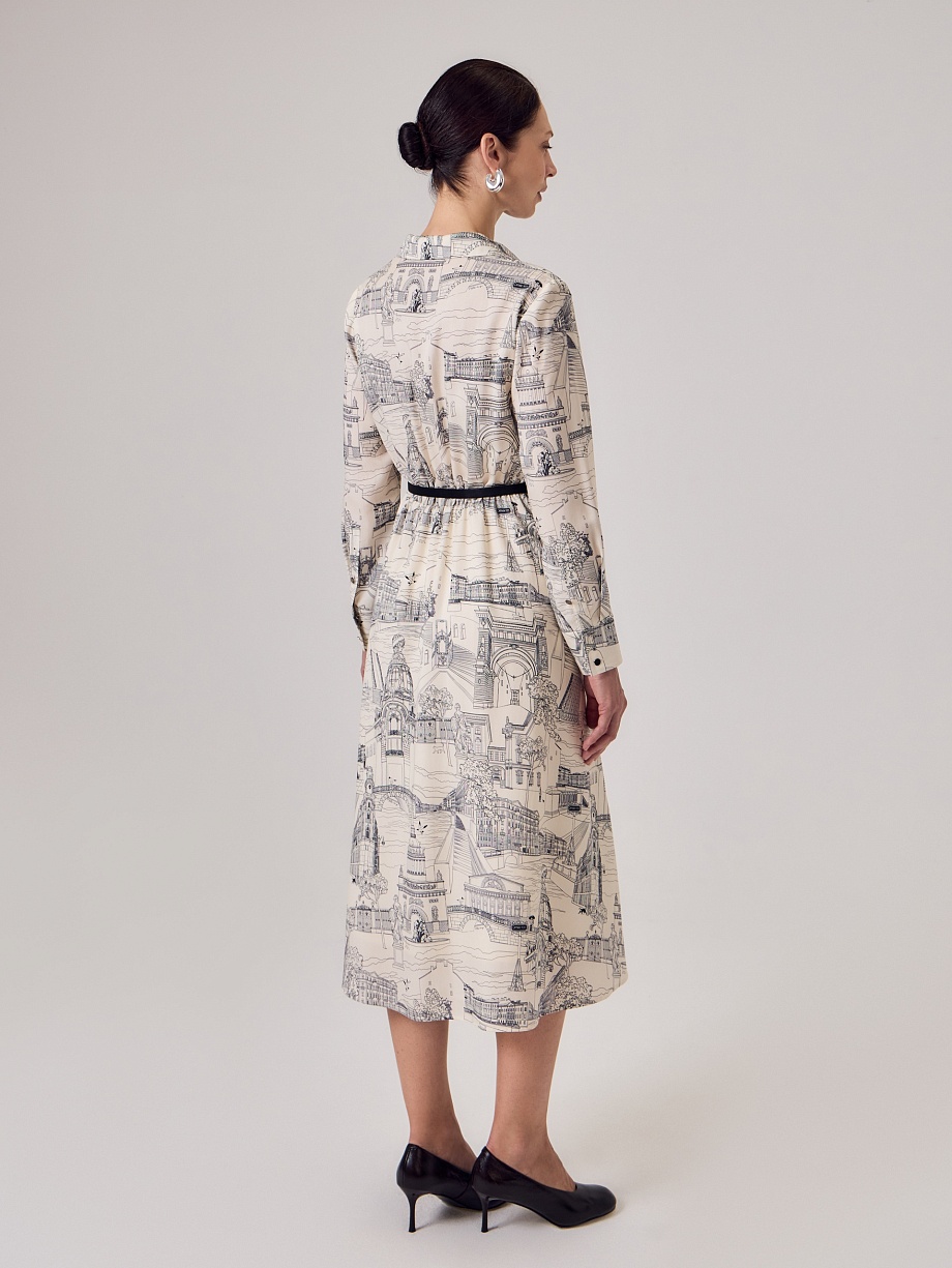 Платье из 100% тенселя с петербургским принтом