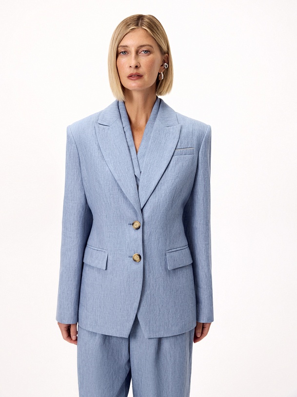 Приталенный жакет из премиального 100% льна 