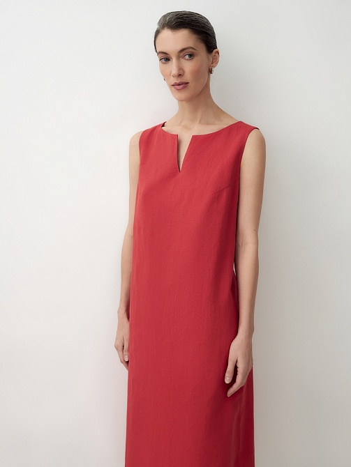 Летнее платье из льна и хлопка