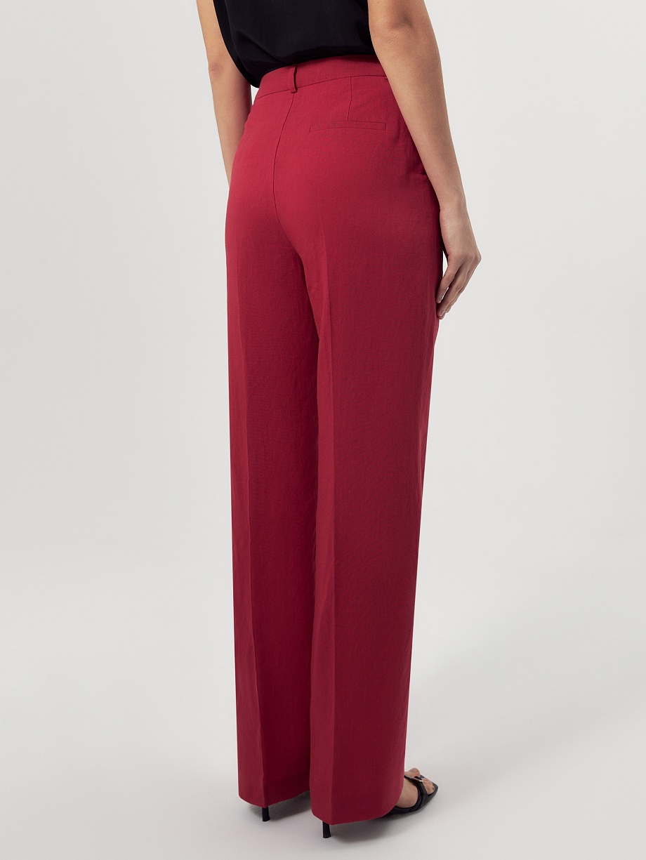 Брюки классические из хлопка и льна