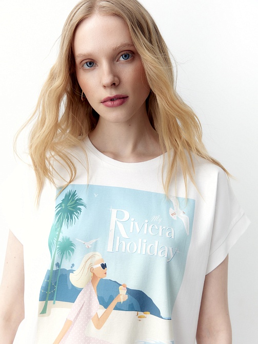 Футболка из 100% хлопка с принтом