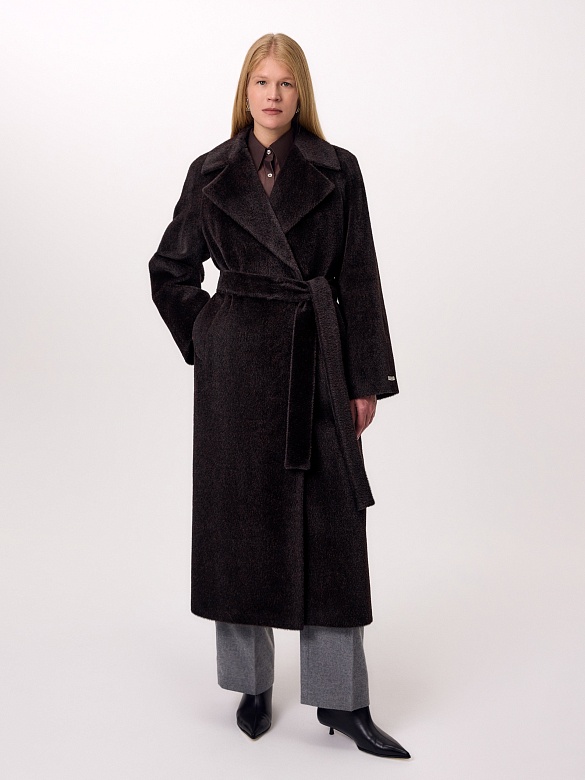 Пальто из шерсти Альпака Беби Сури с мембраной и утеплённой спинкой POMPA арт.1016552r90083