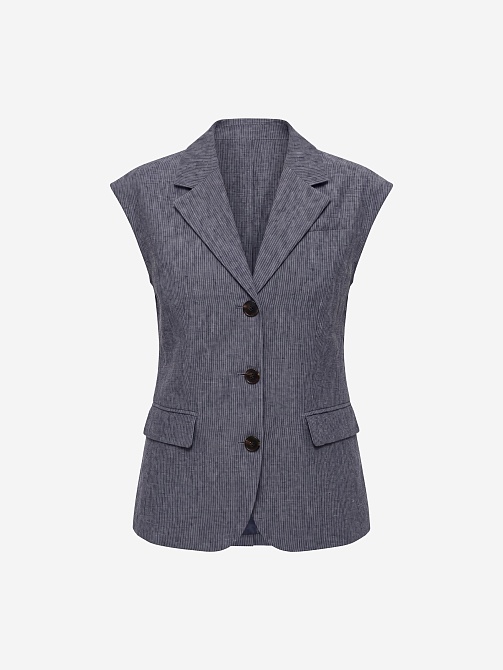 Приталенный жилет из премиального 100% льна