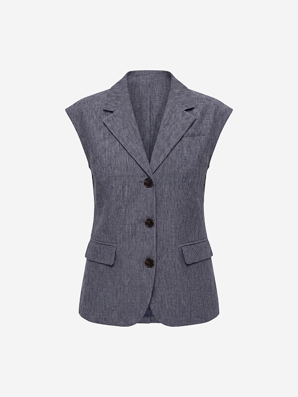 Приталенный жилет из премиального 100% льна