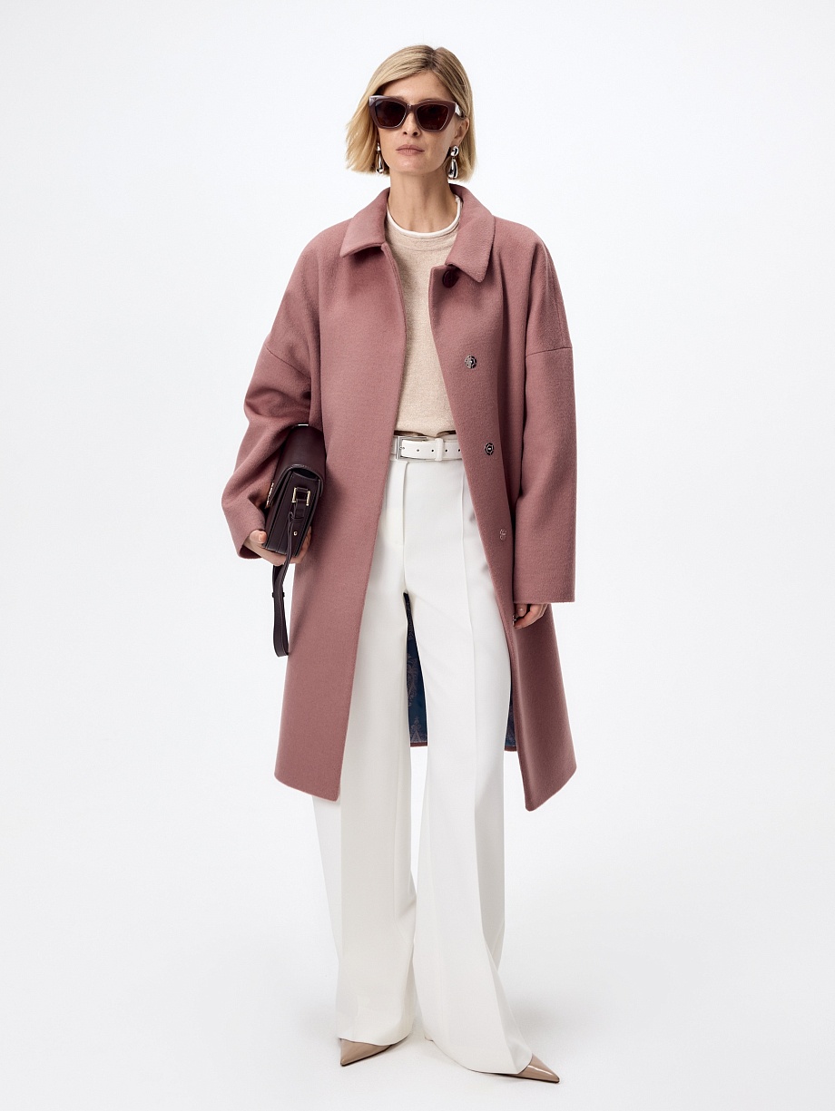 Шерстяное демисезонное пальто с мембраной