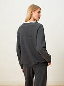 Пуловер оверсайз темно-серый POMPA арт.1153394sc0392