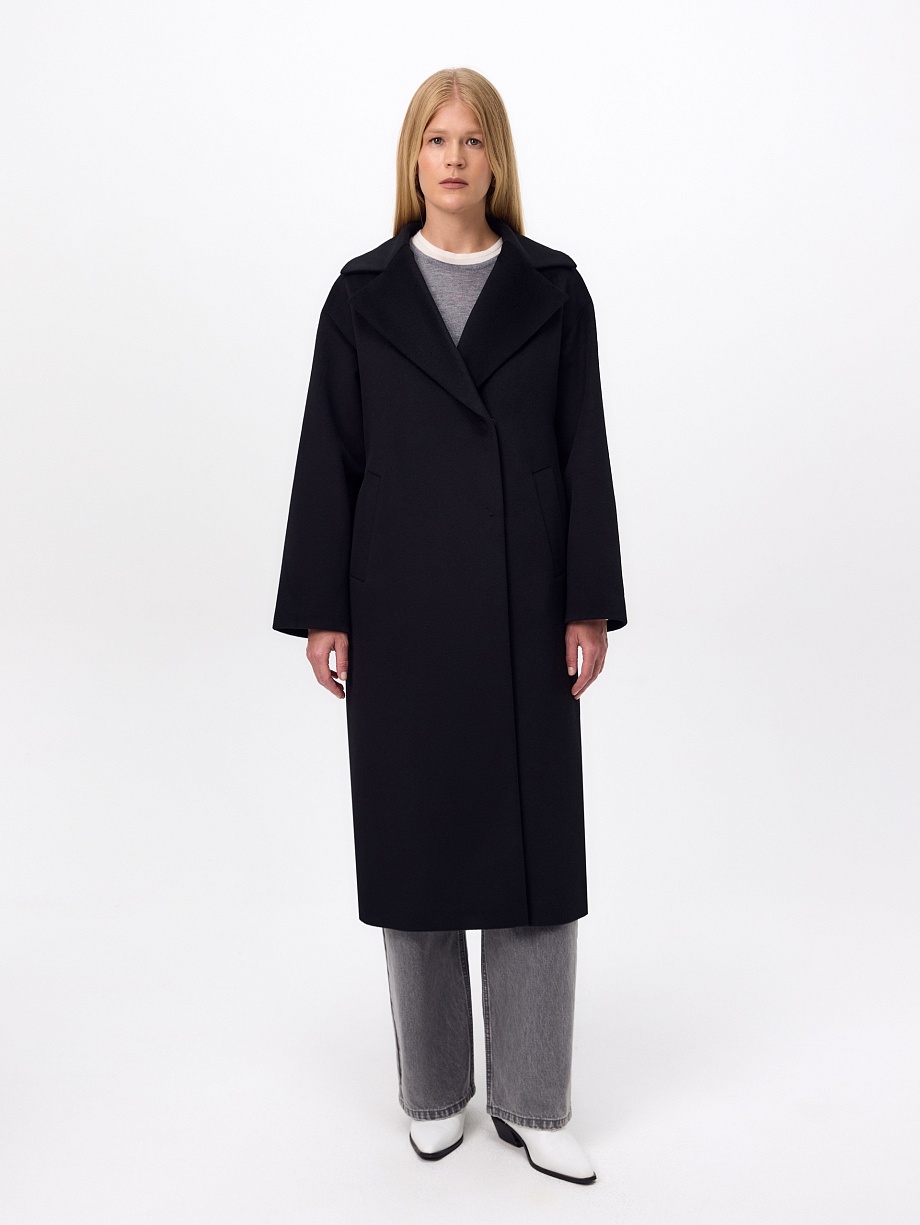 Пальто из 100% шерсти с мембраной, утеплённой спинкой и съёмным капюшоном