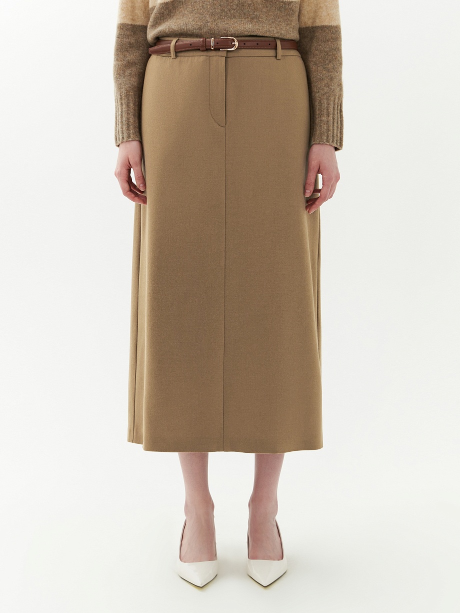 Юбка миди из шерстяной ткани