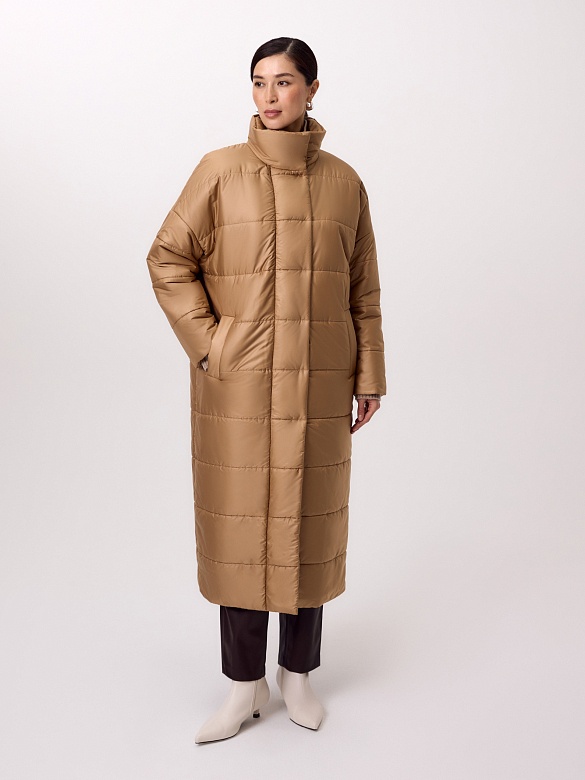 Утепленное стеганое женское пальто с мембраной POMPA арт.1013750i60007