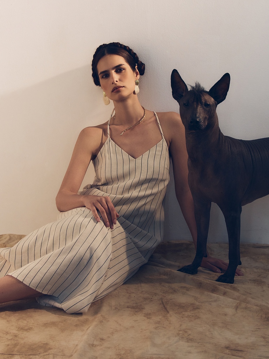 Платье-комбинация из натуральной ткани