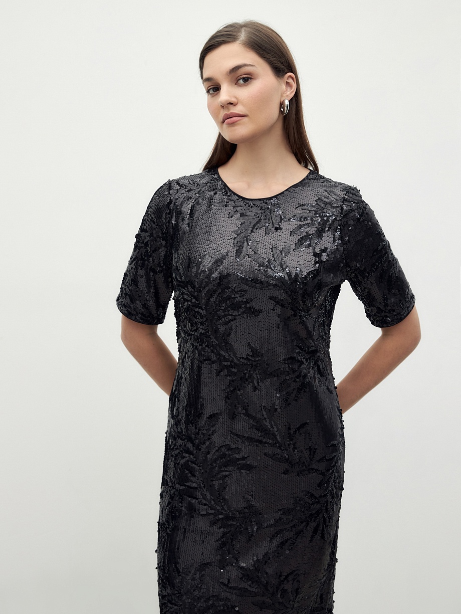 Вечернее платье миди из пайеток