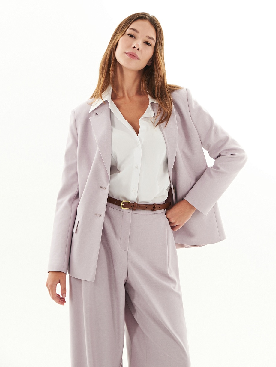 Широкие брюки со складками из костюмной ткани 