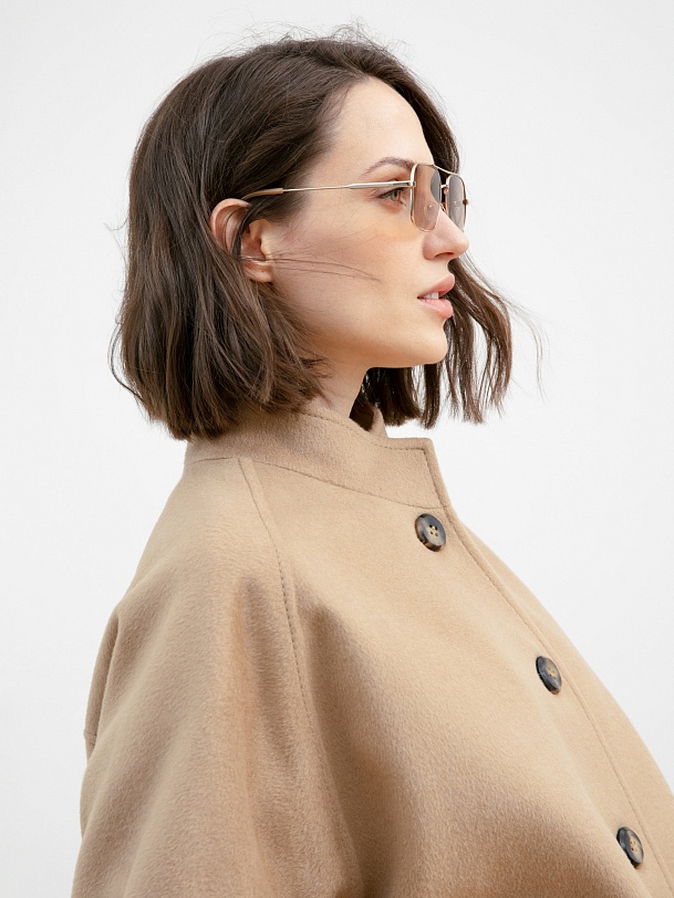 Укороченное пальто-жакет шерстяное