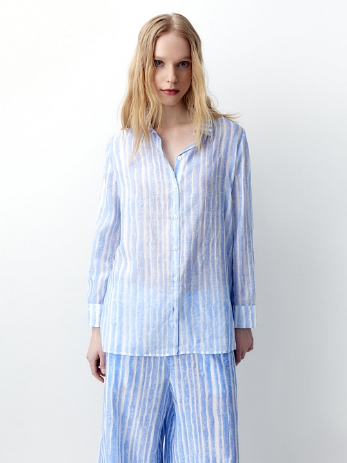 Рубашка свободная в полоску