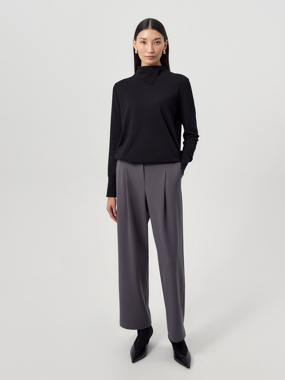 Брюки утеплённые из костюмной ткани