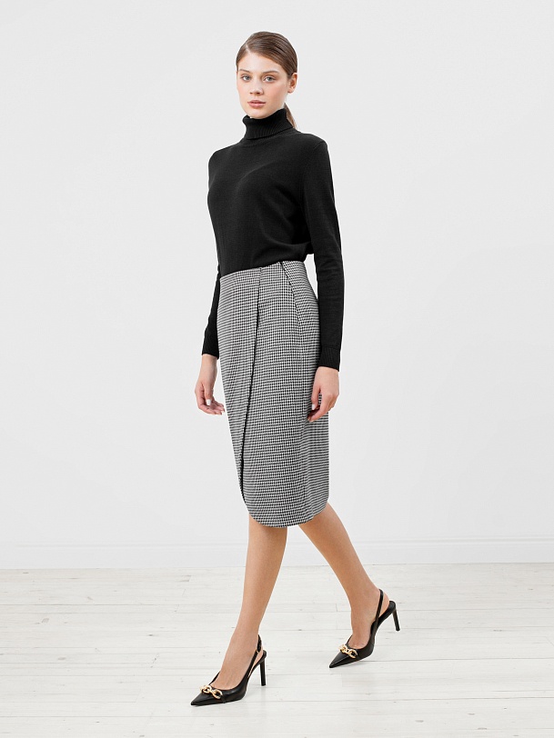 Юбка-карандаш в принте "пье-де-пуль"