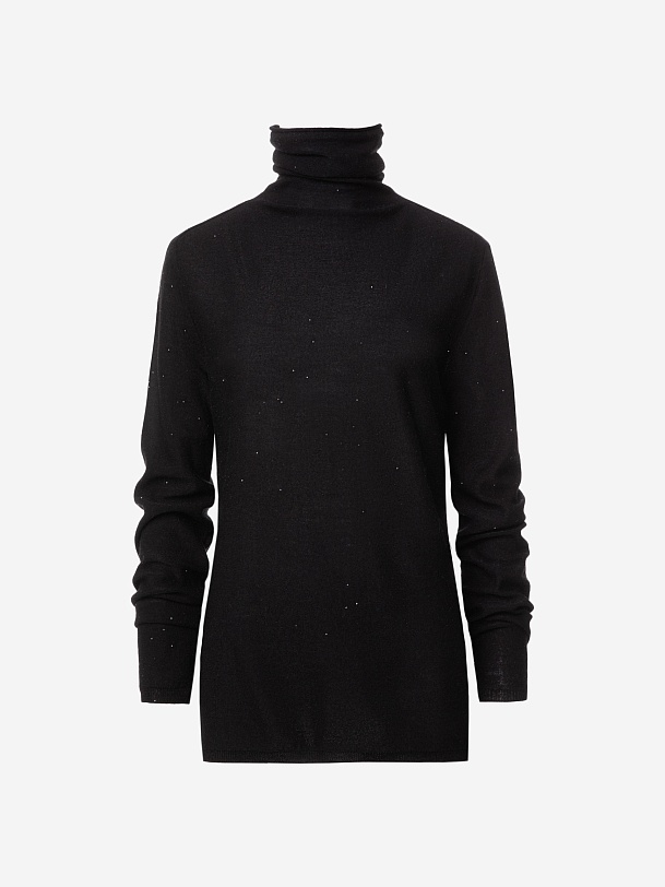 Водолазка из шерсти мериноса с микропайетками