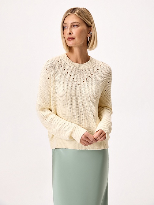 Джемпер из хлопка с микропайетками